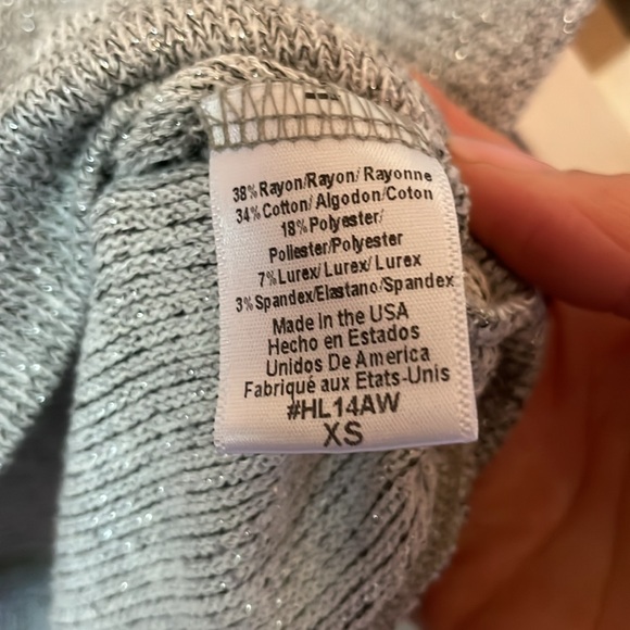 Sale! Beyond Yoga gray women’s top size XS silver sparkle asymmetrical - Picture 3 of 6